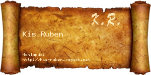 Kis Ruben névjegykártya